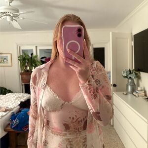 Princess Polly Pink and Cream Tank Top